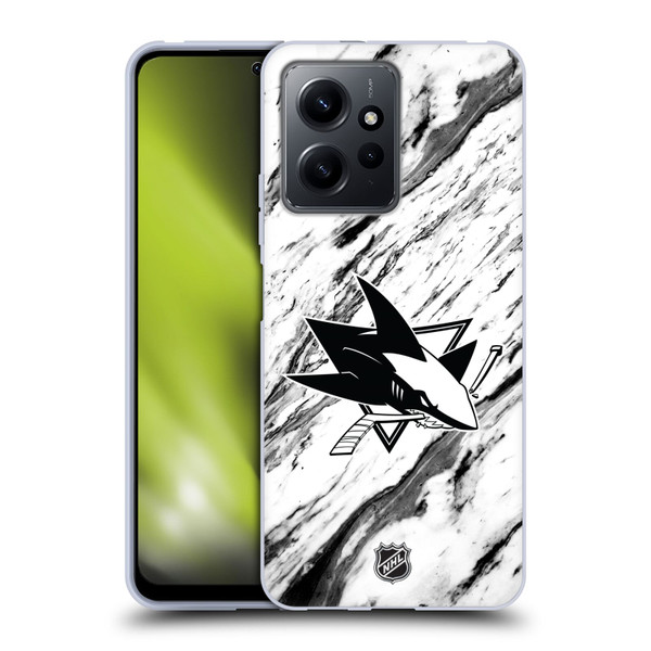 NHL San Jose Sharks Marble Soft Gel Case for Xiaomi Redmi Note 12 4G