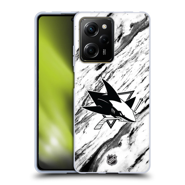 NHL San Jose Sharks Marble Soft Gel Case for Xiaomi Redmi Note 12 Pro 5G