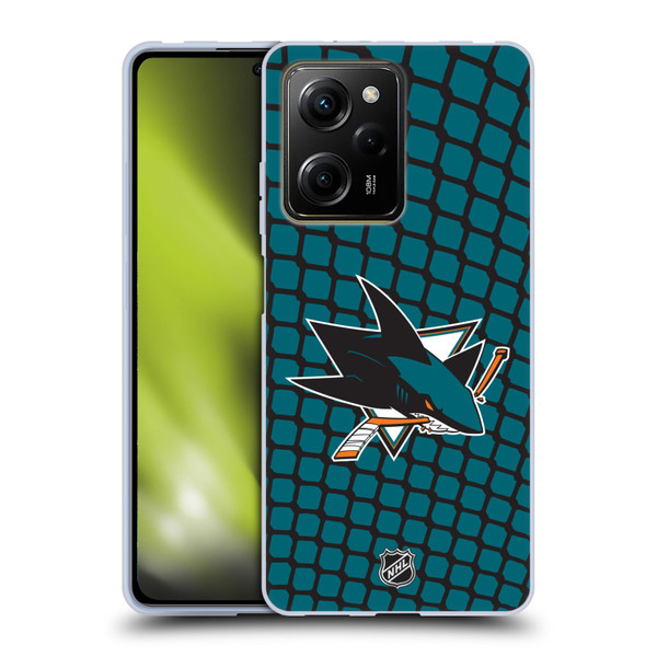 NHL San Jose Sharks Net Pattern Soft Gel Case for Xiaomi Redmi Note 12 Pro 5G