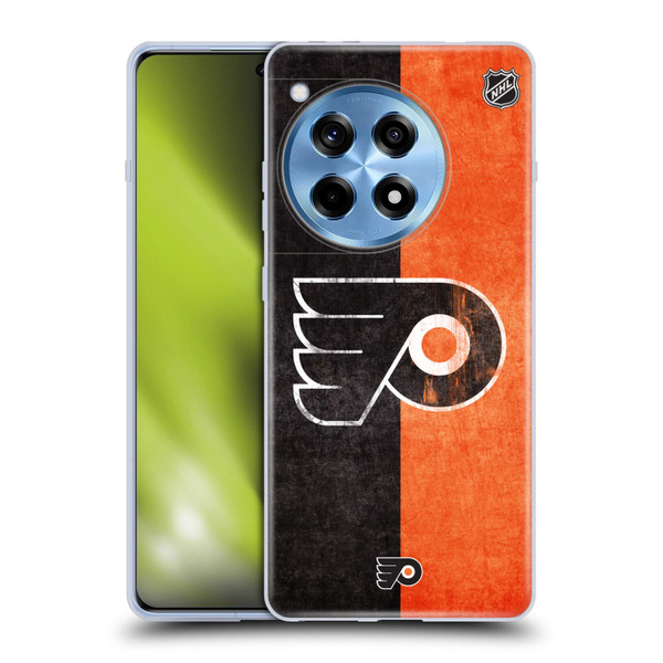 NHL Philadelphia Flyers Half Distressed Soft Gel Case for OnePlus 12R