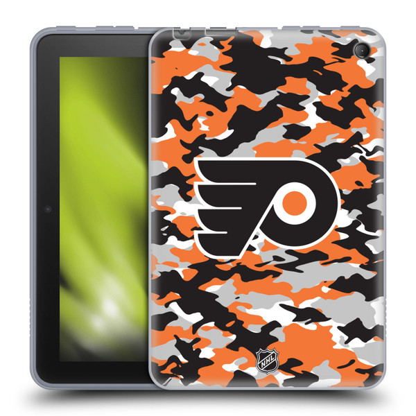 NHL Philadelphia Flyers Camouflage Soft Gel Case for Amazon Fire 7 2022