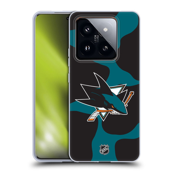 NHL San Jose Sharks Cow Pattern Soft Gel Case for Xiaomi 14 Pro