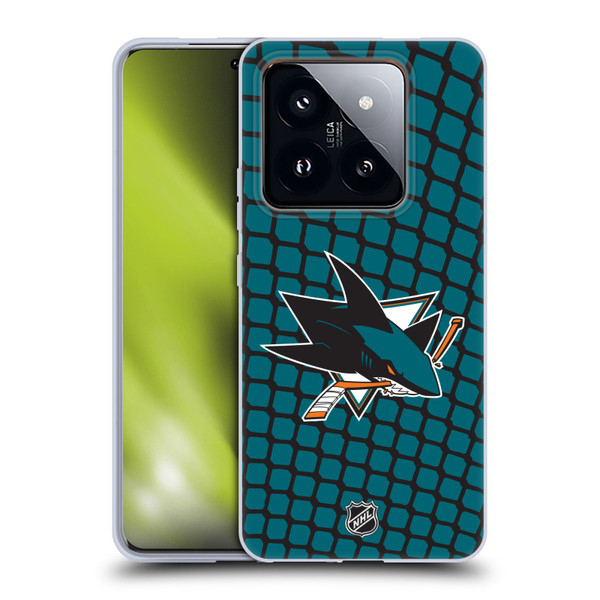 NHL San Jose Sharks Net Pattern Soft Gel Case for Xiaomi 14 Pro