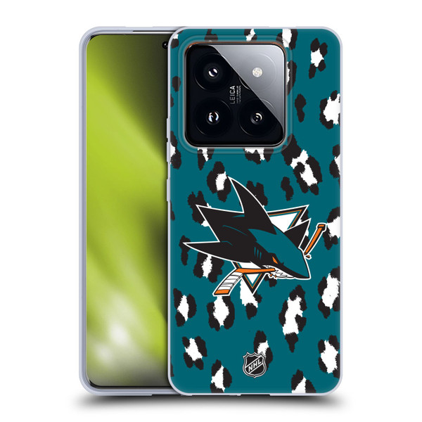 NHL San Jose Sharks Leopard Pattern Soft Gel Case for Xiaomi 14 Pro