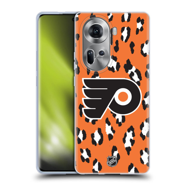 NHL Philadelphia Flyers Leopard Pattern Soft Gel Case for OPPO Reno11