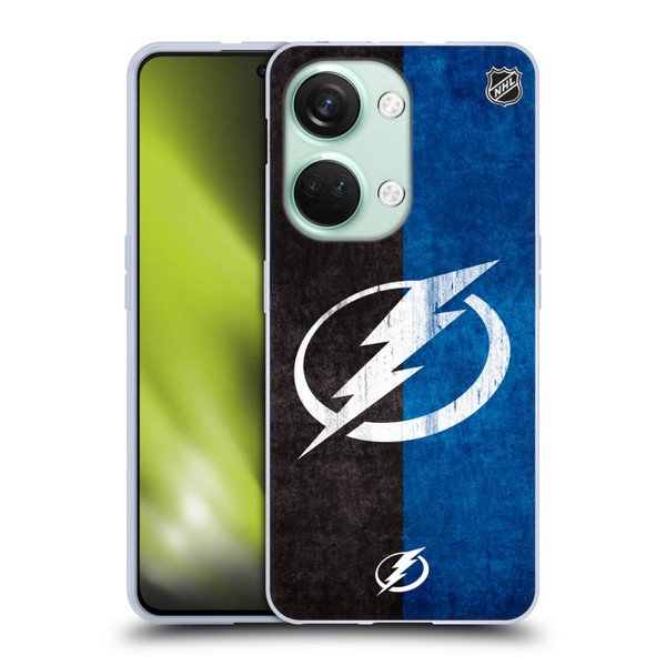NHL Tampa Bay Lightning Half Distressed Soft Gel Case for OnePlus Nord 3 5G