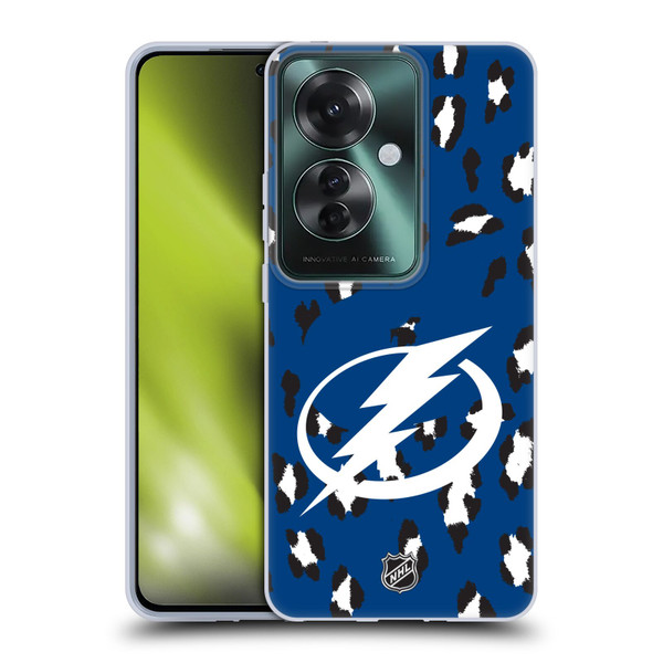 NHL Tampa Bay Lightning Leopard Patten Soft Gel Case for OPPO Reno11 F 5G / F25 Pro 5G