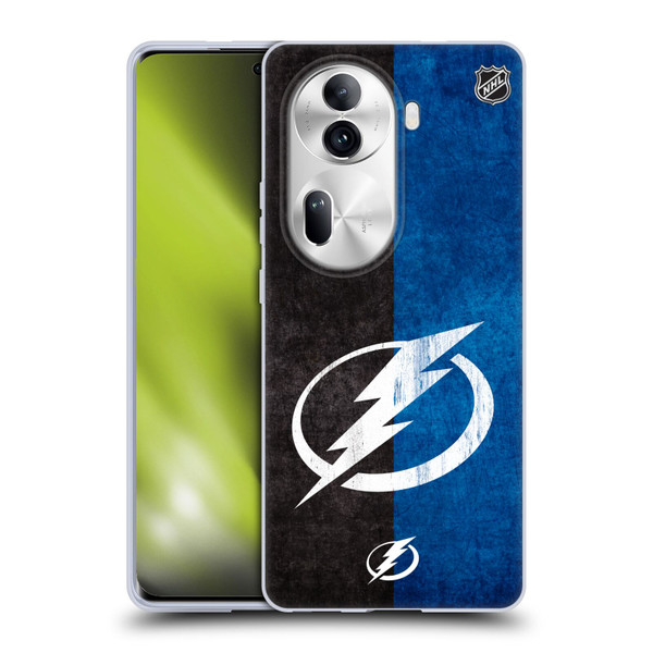 NHL Tampa Bay Lightning Half Distressed Soft Gel Case for OPPO Reno11 Pro