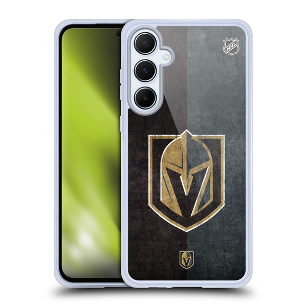NHL Vegas Golden Knights Half Distressed Soft Gel Case for Samsung Galaxy A55 5G