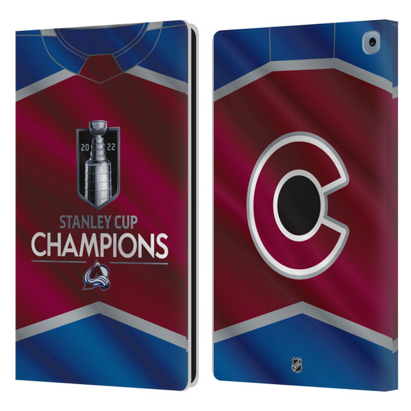 NHL 2022 Stanley Cup Champions Colorado Avalanche Jersey Leather Book Wallet Case Cover For Amazon Fire HD 10 / Plus 2021