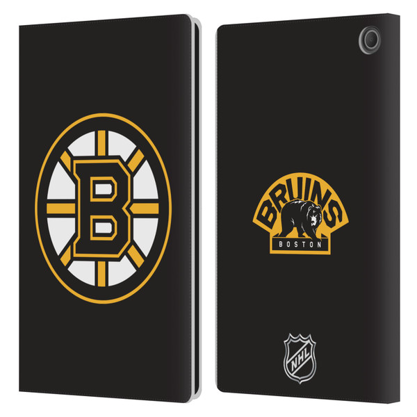 NHL Boston Bruins Plain Leather Book Wallet Case Cover For Amazon Fire Max 11 2023