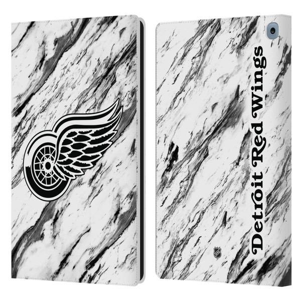 NHL Detroit Red Wings Marble Leather Book Wallet Case Cover For Amazon Fire HD 10 / Plus 2021