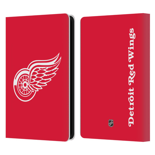 NHL Detroit Red Wings Plain Leather Book Wallet Case Cover For Amazon Kindle Paperwhite 5 (2021)