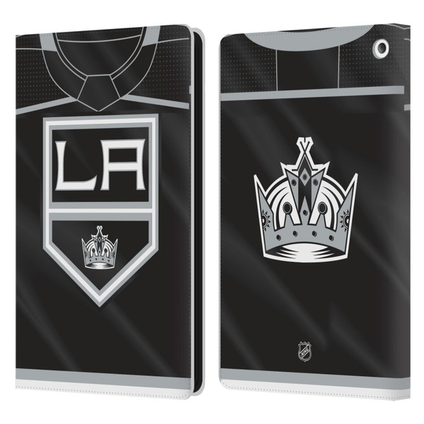 NHL Los Angeles Kings Jersey Leather Book Wallet Case Cover For Amazon Fire HD 8/Fire HD 8 Plus 2020