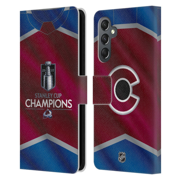 NHL 2022 Stanley Cup Champions Colorado Avalanche Jersey Leather Book Wallet Case Cover For Samsung Galaxy A25 5G