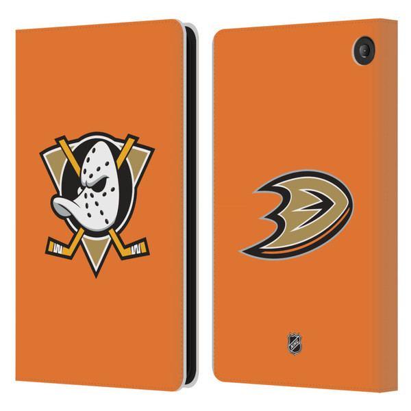 NHL Anaheim Ducks Plain Leather Book Wallet Case Cover For Amazon Fire 7 2022