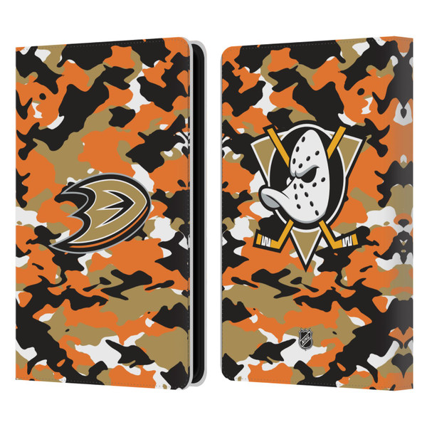 NHL Anaheim Ducks Camouflage Leather Book Wallet Case Cover For Amazon Kindle Paperwhite 5 (2021)