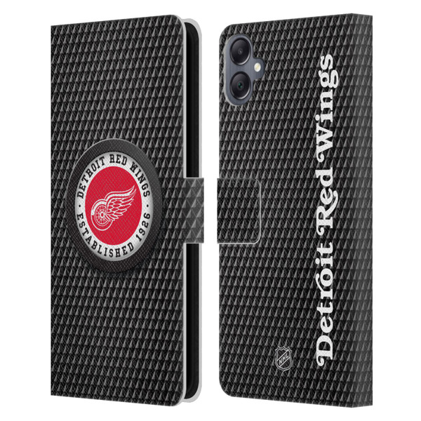 NHL Detroit Red Wings Puck Texture Leather Book Wallet Case Cover For Samsung Galaxy A05