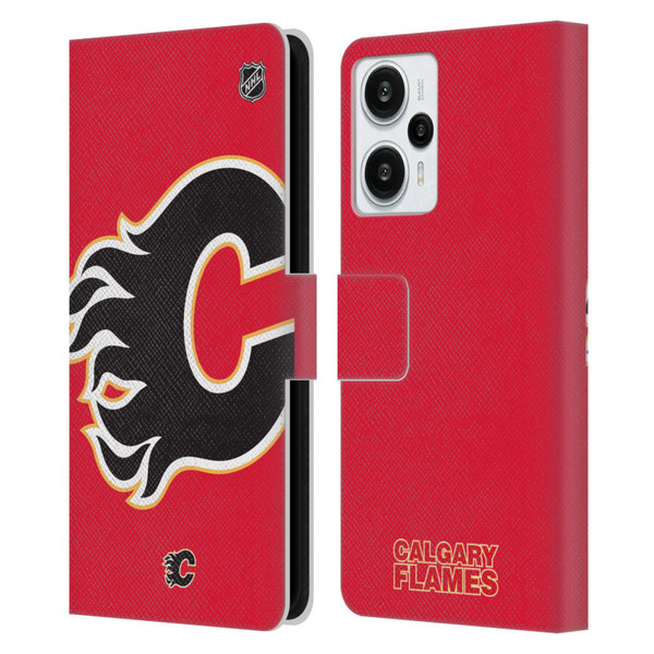 NHL Calgary Flames Oversized Leather Book Wallet Case Cover For Xiaomi Redmi Note 12T