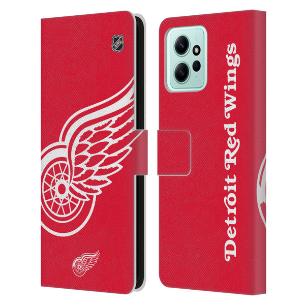 NHL Detroit Red Wings Oversized Leather Book Wallet Case Cover For Xiaomi Redmi 12