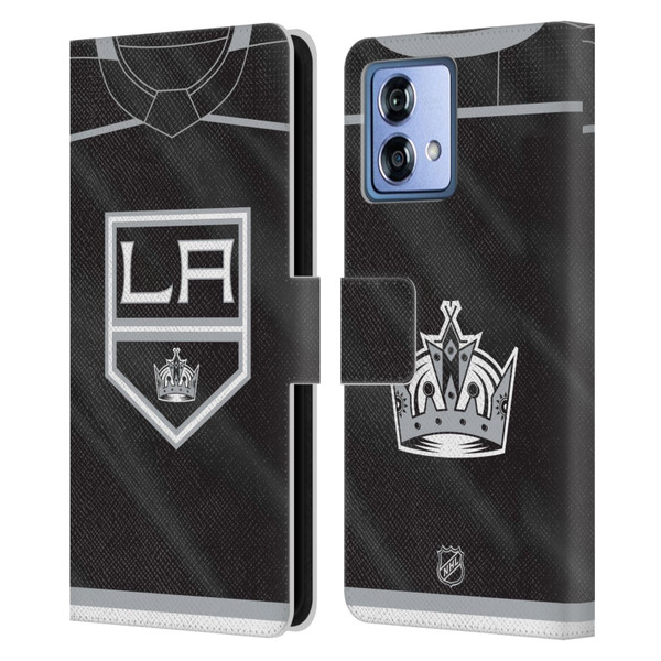 NHL Los Angeles Kings Jersey Leather Book Wallet Case Cover For Motorola Moto G84 5G