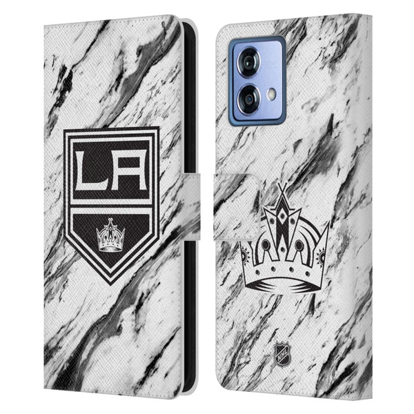 NHL Los Angeles Kings Marble Leather Book Wallet Case Cover For Motorola Moto G84 5G