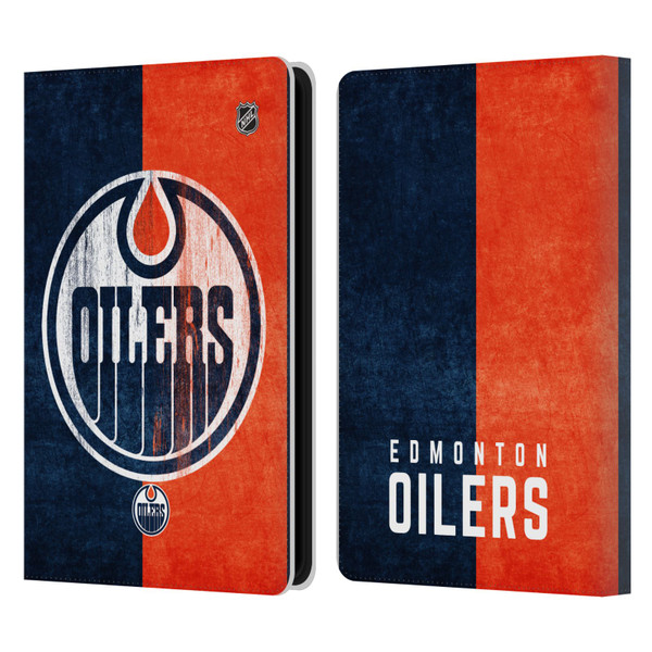 NHL Edmonton Oilers Half Distressed Leather Book Wallet Case Cover For Amazon Kindle Paperwhite 5 (2021)