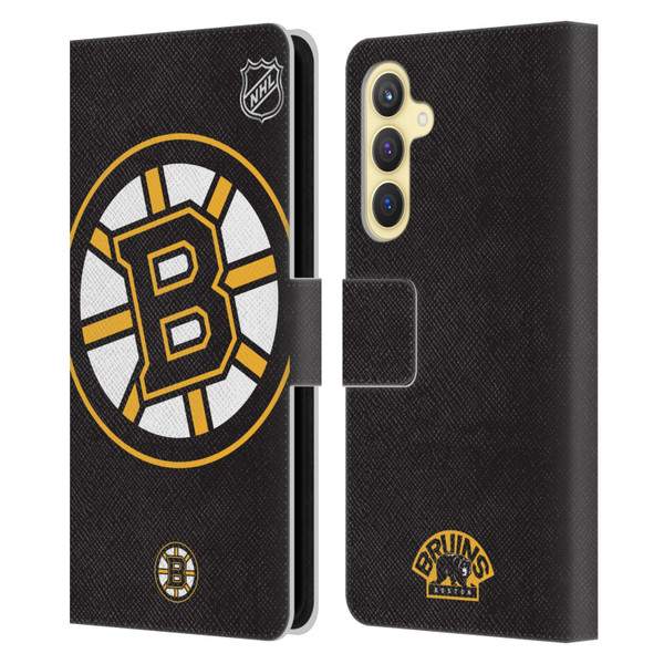 NHL Boston Bruins Oversized Leather Book Wallet Case Cover For Samsung Galaxy S23 FE 5G