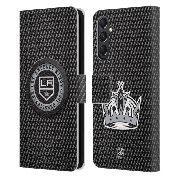 NHL Los Angeles Kings Puck Texture Leather Book Wallet Case Cover For Samsung Galaxy A24 4G / M34 5G