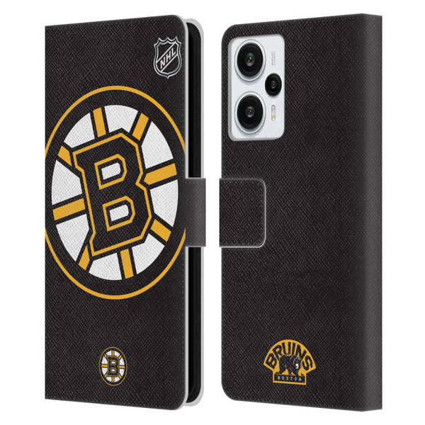 NHL Boston Bruins Oversized Leather Book Wallet Case Cover For Xiaomi Redmi Note 12T