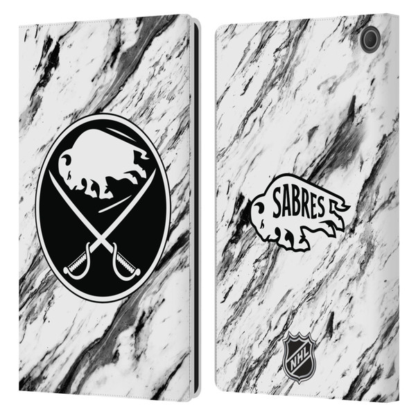 NHL Buffalo Sabres Marble Leather Book Wallet Case Cover For Amazon Fire Max 11 2023