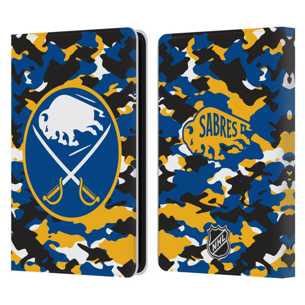 NHL Buffalo Sabres Camouflage Leather Book Wallet Case Cover For Amazon Kindle 11th Gen 6in 2022