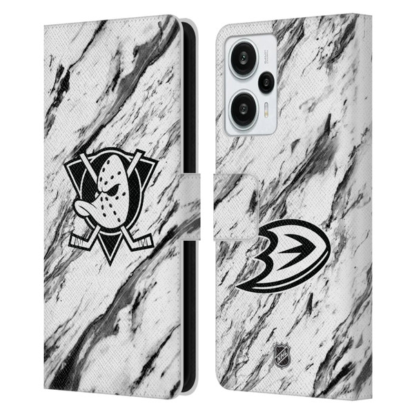 NHL Anaheim Ducks Marble Leather Book Wallet Case Cover For Xiaomi Redmi Note 12T