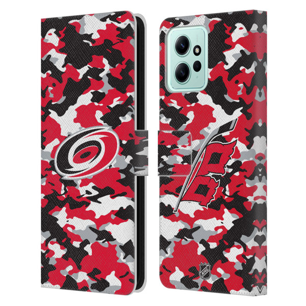 NHL Carolina Hurricanes Camouflage Leather Book Wallet Case Cover For Xiaomi Redmi 12