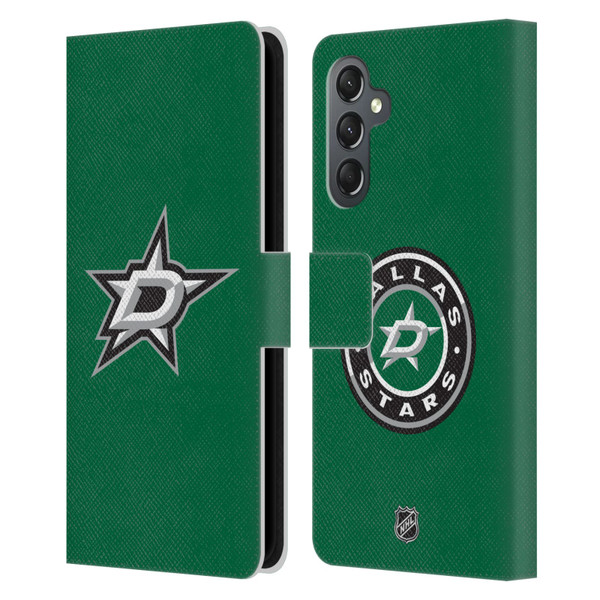 NHL Dallas Stars Plain Leather Book Wallet Case Cover For Samsung Galaxy A25 5G