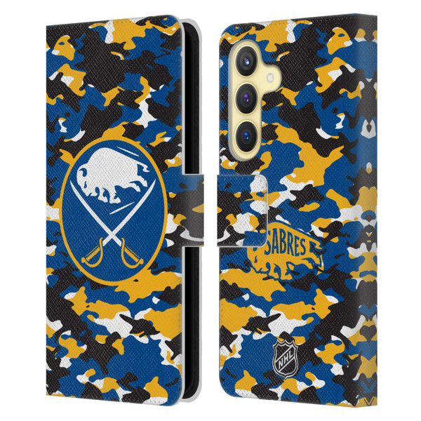 NHL Buffalo Sabres Camouflage Leather Book Wallet Case Cover For Samsung Galaxy S24 5G