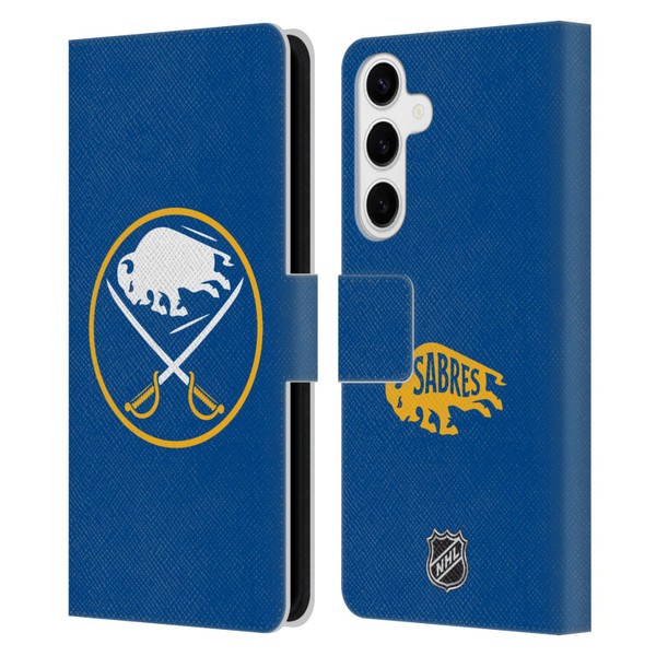 NHL Buffalo Sabres Plain Leather Book Wallet Case Cover For Samsung Galaxy S24+ 5G