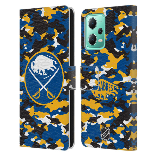 NHL Buffalo Sabres Camouflage Leather Book Wallet Case Cover For Xiaomi Redmi Note 12 5G