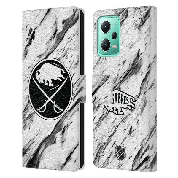 NHL Buffalo Sabres Marble Leather Book Wallet Case Cover For Xiaomi Redmi Note 12 5G