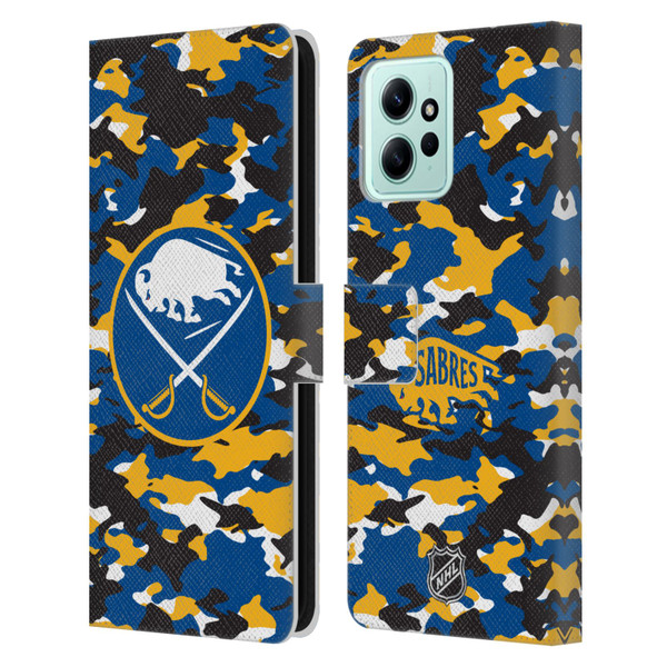 NHL Buffalo Sabres Camouflage Leather Book Wallet Case Cover For Xiaomi Redmi 12