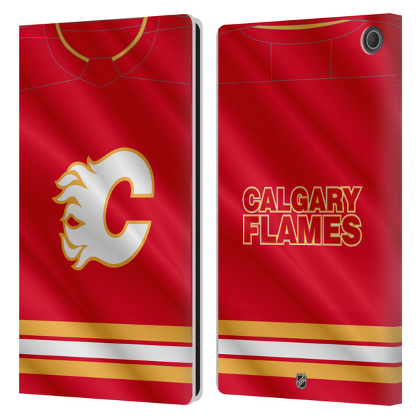 NHL Calgary Flames Jersey Leather Book Wallet Case Cover For Amazon Fire Max 11 2023