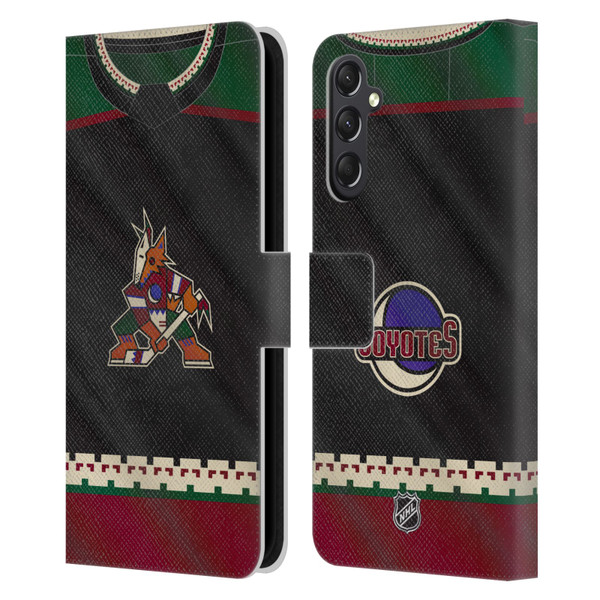 NHL Arizona Coyotes Jersey Leather Book Wallet Case Cover For Samsung Galaxy A24 4G / M34 5G