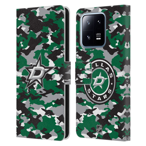 NHL Dallas Stars Camouflage Leather Book Wallet Case Cover For Xiaomi 13 Pro 5G