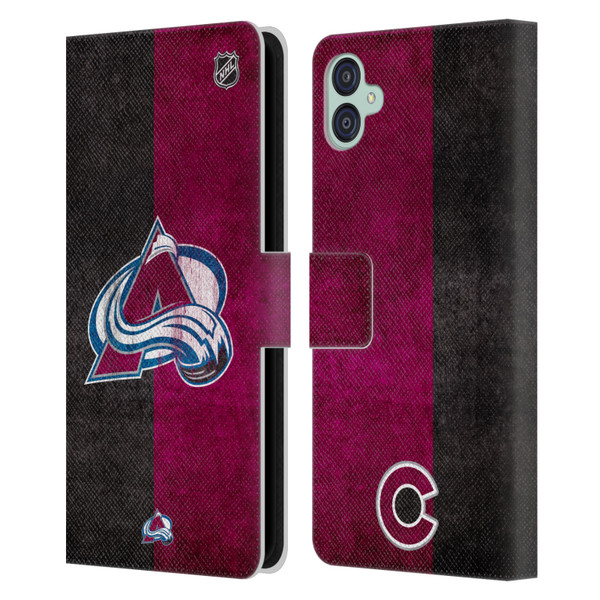 NHL Colorado Avalanche Half Distressed Leather Book Wallet Case Cover For Samsung Galaxy M04 5G / A04e