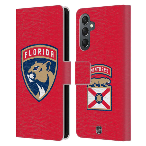 NHL Florida Panthers Plain Leather Book Wallet Case Cover For Samsung Galaxy A25 5G