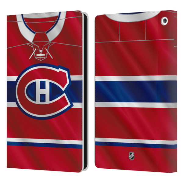 NHL Montreal Canadiens Jersey Leather Book Wallet Case Cover For Amazon Fire HD 8/Fire HD 8 Plus 2020