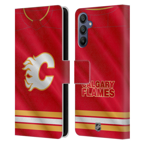 NHL Calgary Flames Jersey Leather Book Wallet Case Cover For Samsung Galaxy A15