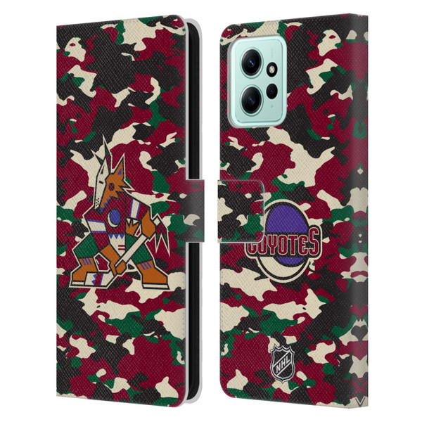 NHL Arizona Coyotes Camouflage Leather Book Wallet Case Cover For Xiaomi Redmi 12