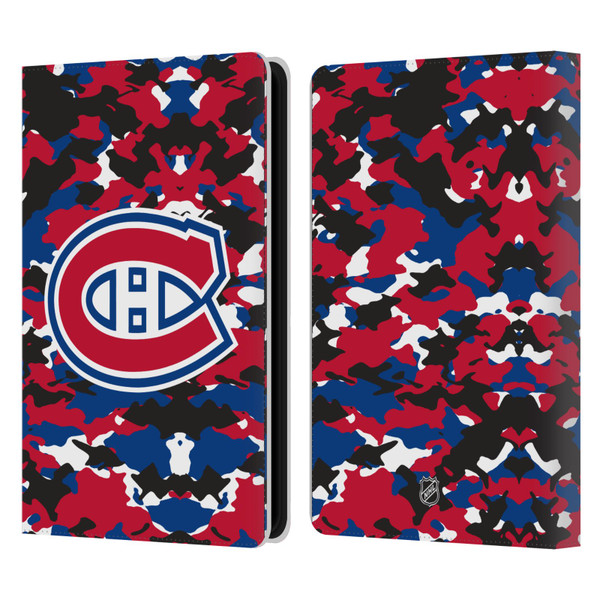 NHL Montreal Canadiens Camouflage Leather Book Wallet Case Cover For Amazon Kindle Paperwhite 5 (2021)