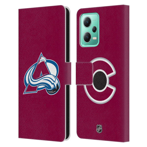 NHL Colorado Avalanche Plain Leather Book Wallet Case Cover For Xiaomi Redmi Note 12 5G